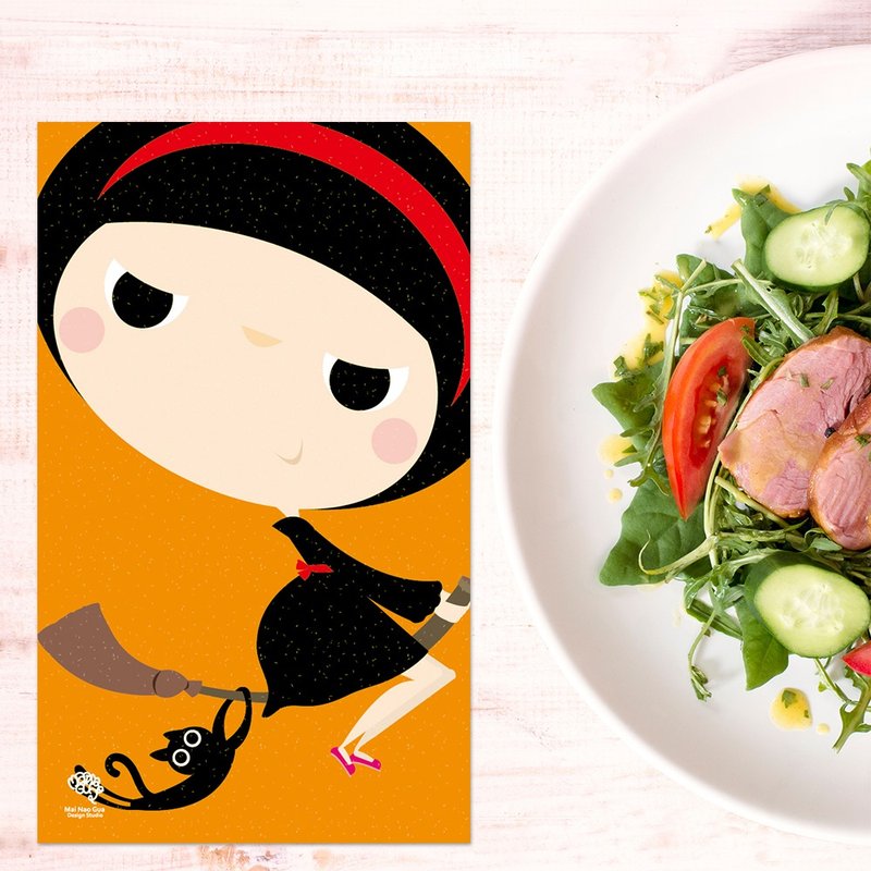 长大明信片 - 小魔女 - 卡片/明信片 - 纸 橘色