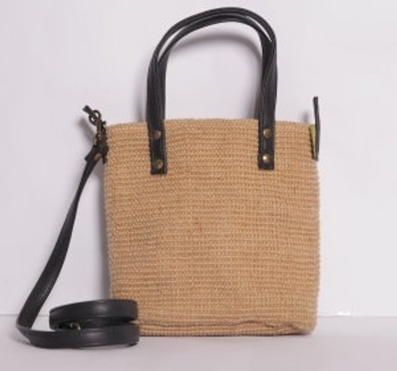 同行天涯 潮麻包 环保袋 - 侧背包/斜挎包 - 植物．花 卡其色