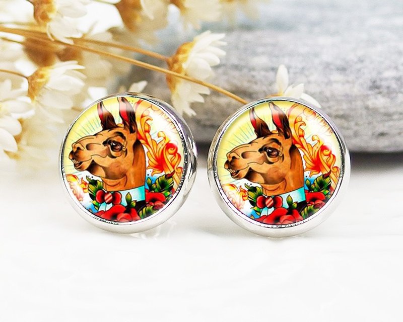 骆驼 - 夹式耳环｜耳针耳环｜小脸修饰时尚配件｜生日礼物 - 耳环/耳夹 - 其他金属 多色