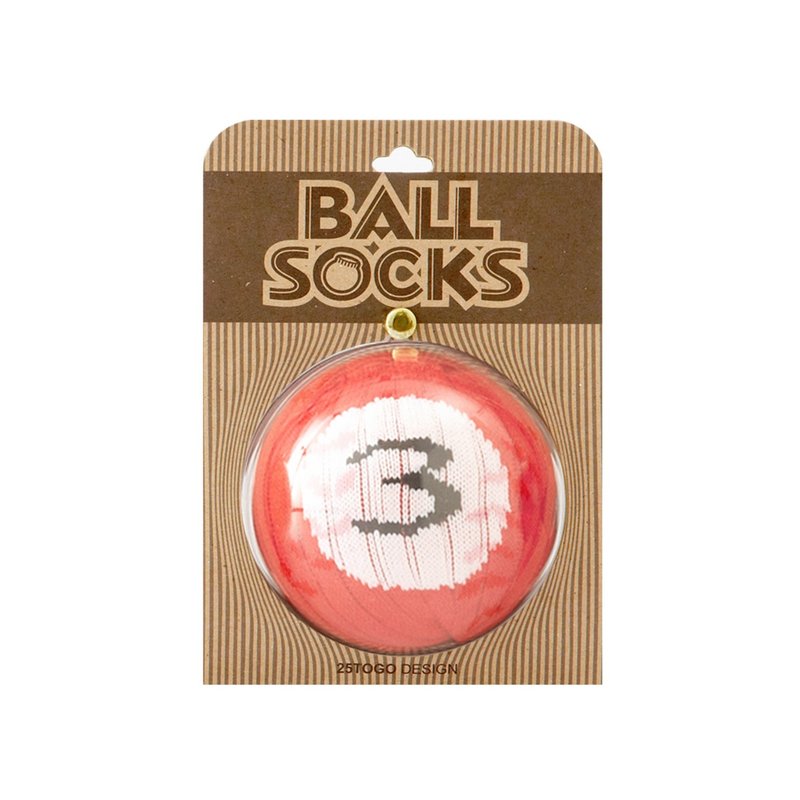 POOL BALL SOCKS 撞球袜3号球 - 袜子 - 棉．麻 红色