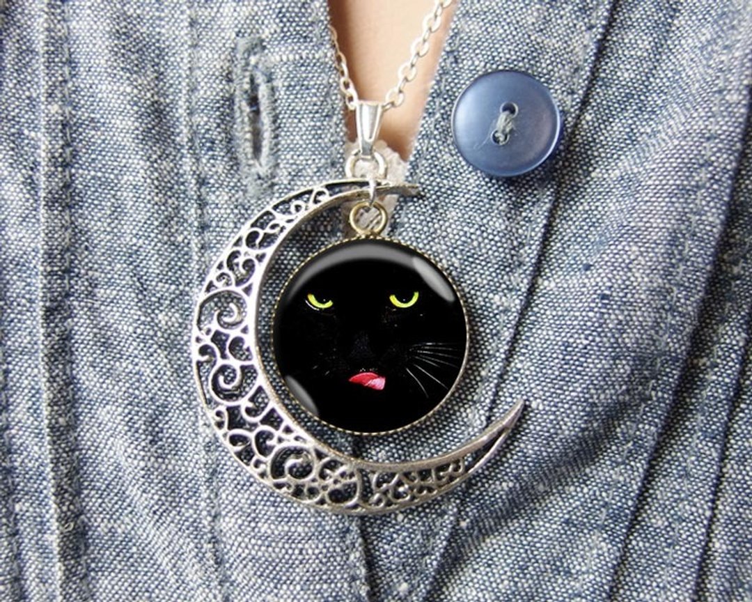 黑猫 - 项链/配件饰品/情人节礼物/生日礼物【Special U Design】 - 项链 - 其他金属 黑色