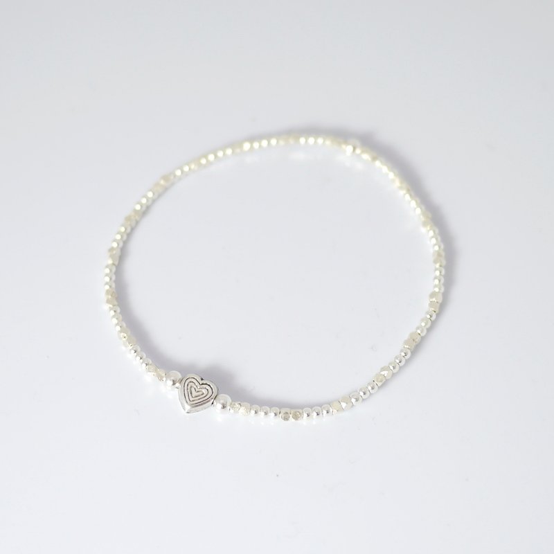 【ColorDay】小爱心纯银手环 - 手链/手环 - 其他金属 灰色