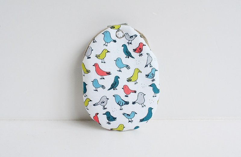 鸡蛋匙包。KeyCozy。雪中鸟 - 钥匙链/钥匙包 - 其他材质 蓝色