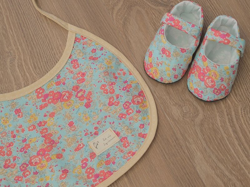 蓝绿碎花婴儿鞋 - 婴儿鞋 - 其他材质 绿色