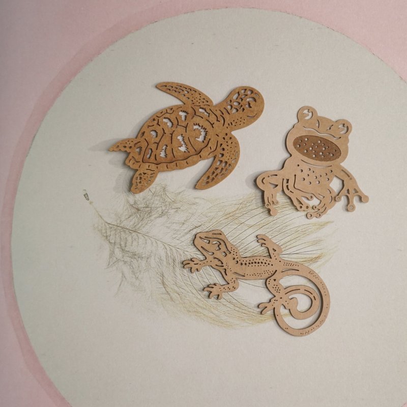 麦麦动物园-爬虫篇3入组 纸雕书签 | 可爱动物 疗愈小物 文具送礼 - 书签 - 纸 卡其色