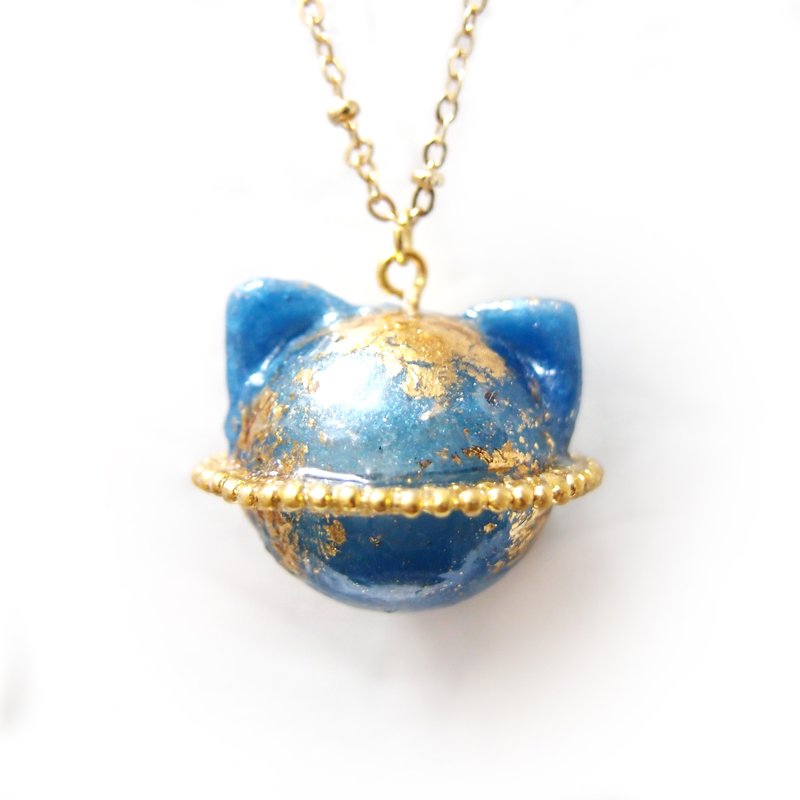 迷失在宇宙中 - 猫咪星 - 项链 - 塑料 蓝色