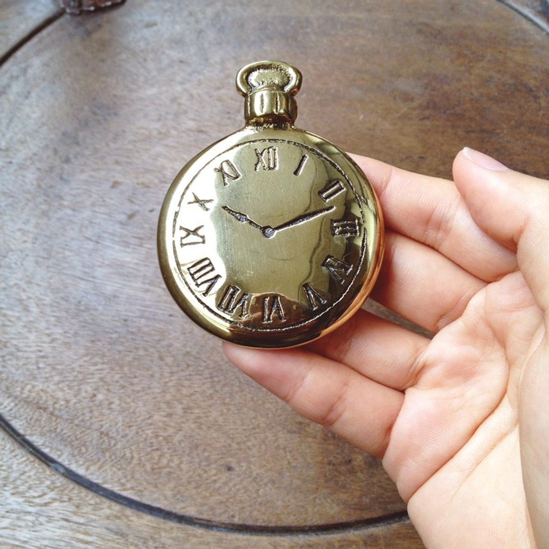 Vintage早期英国手工金属怀表纸镇 - 其他 - 其他金属 金色