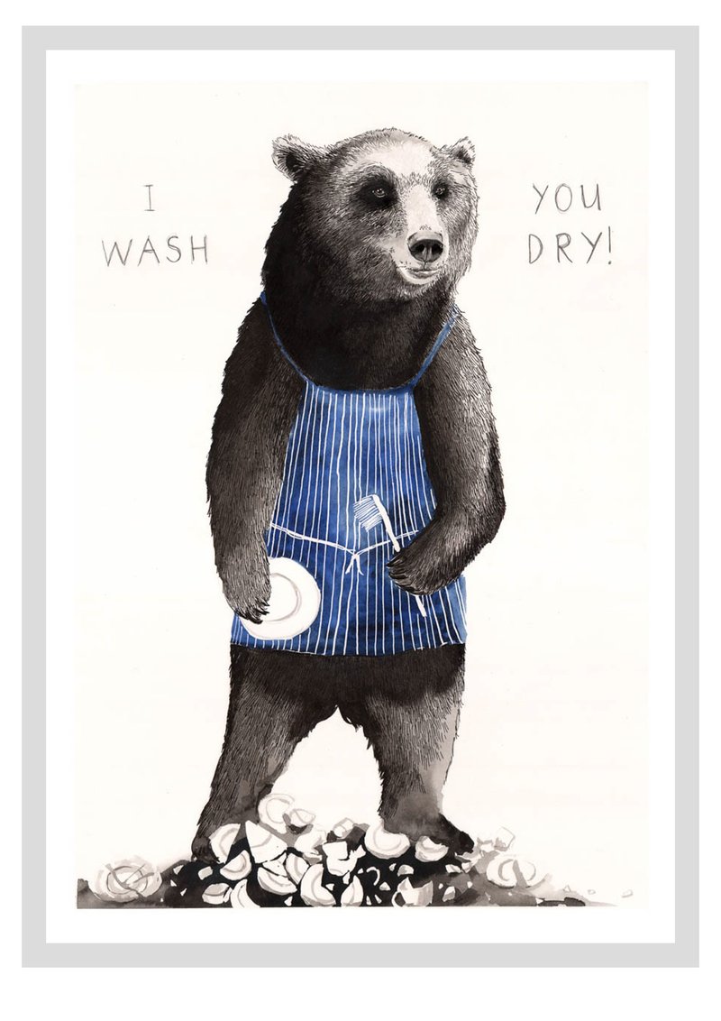 Washing Up Helper 设计海报 | Jimbobart - 海报/装饰画/版画 - 纸 白色