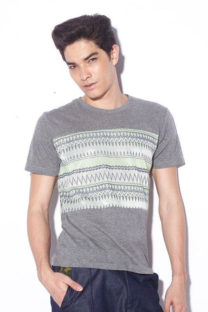 Stone'As Jacquard Tee 电脑提花民俗T-shirt (绿色) - 女装 T 恤 - 其他材质 绿色