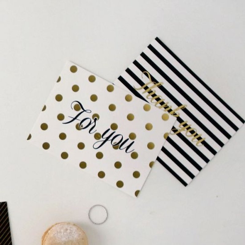 Dailylike 经典时刻烫金奢华明信片卡片05-For U,E2D32269 - 卡片/明信片 - 纸 白色