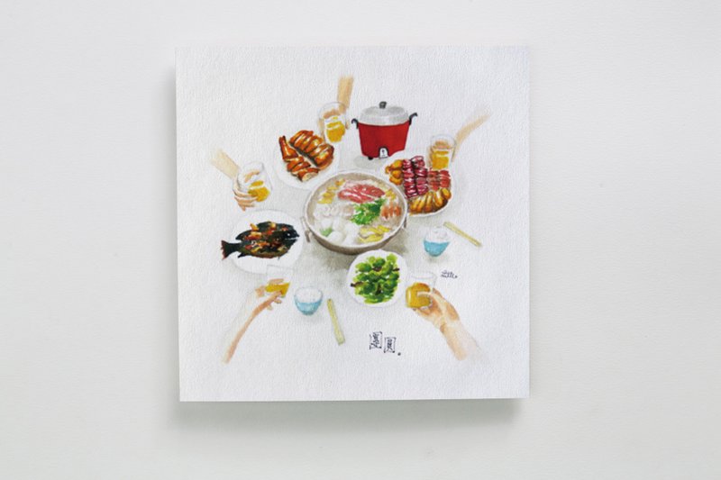 印傻子 贺岁贺卡 - 围炉暖呼呼 by little149 - A006AB002 - 卡片/明信片 - 纸 