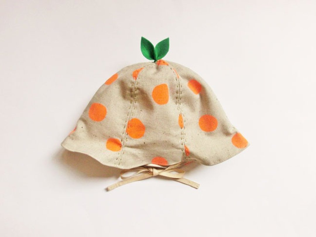 Grow up! Hat / Neon Orange Dots for kid & baby - 围嘴/口水巾 - 其他材质 多色