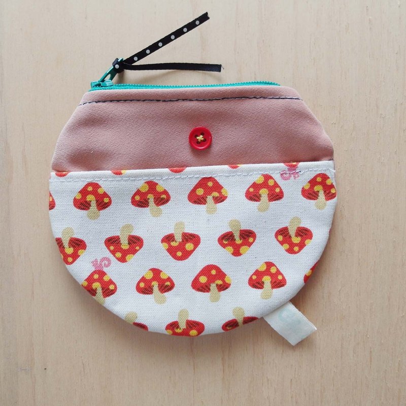 Cha mimi。圆形缺一角钱包 Round purse!-杂货x小蘑菇 - 零钱包 - 其他材质 红色