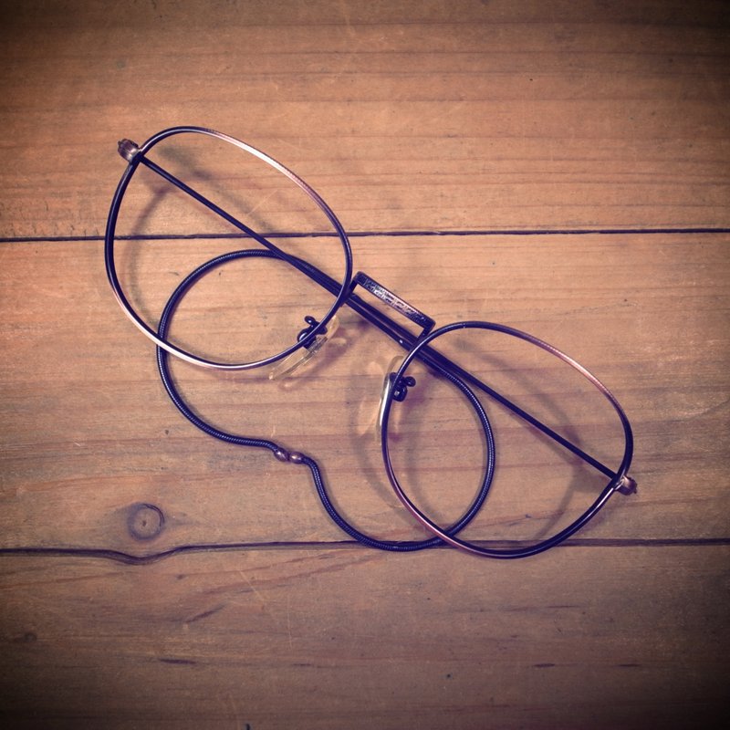 [ 老骨头 ] 早期 黑色渐层铜色 复古后勾式 类雷朋 金属镜框 古董 vintage 古着 Z - 眼镜/眼镜框 - 其他金属 黑色