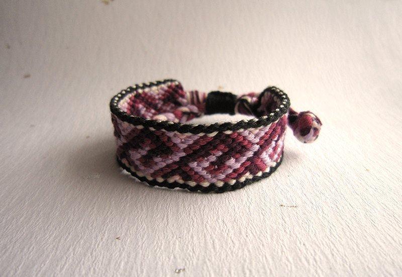 紫色迷情 幸运绳编织手环 (可选色) - 手链/手环 - 棉．麻 