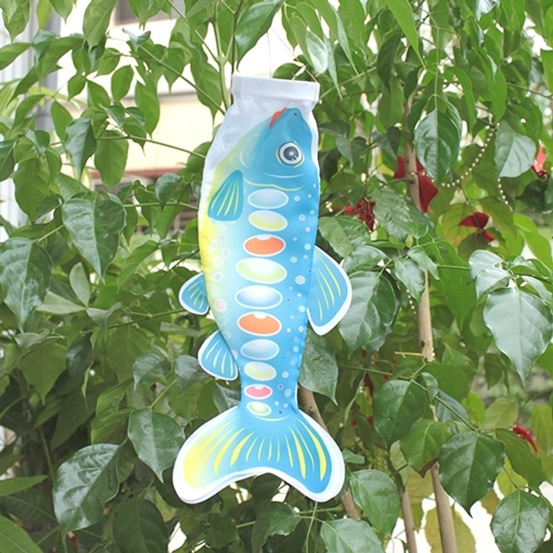 台湾国宝鱼[樱花钩吻鲑]鱼旗 30CM (浅蓝) - 摆饰 - 其他材质 蓝色