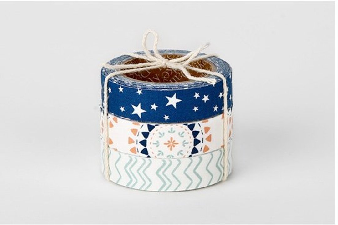 Dailylike fabric tape 北欧风布胶带(三入) 53-Camping,E2D56993 - 纸胶带 - 其他材质 蓝色