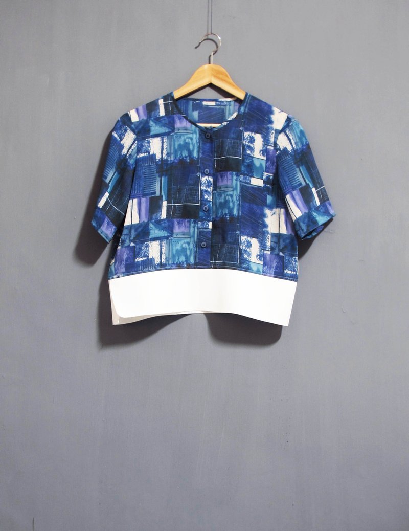 Wahr_蓝蕙白上衣 - 女装上衣 - 其他材质 蓝色