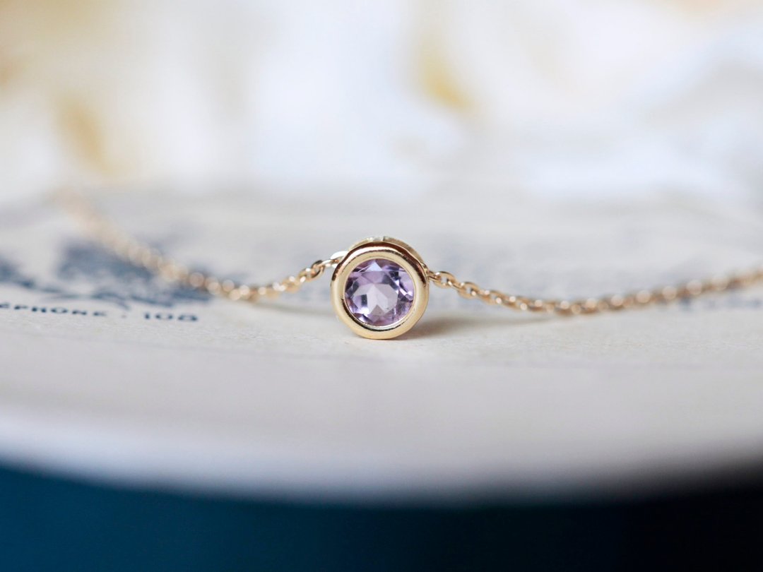 Necklace donata [amethyst] - 项链 - 宝石 紫色