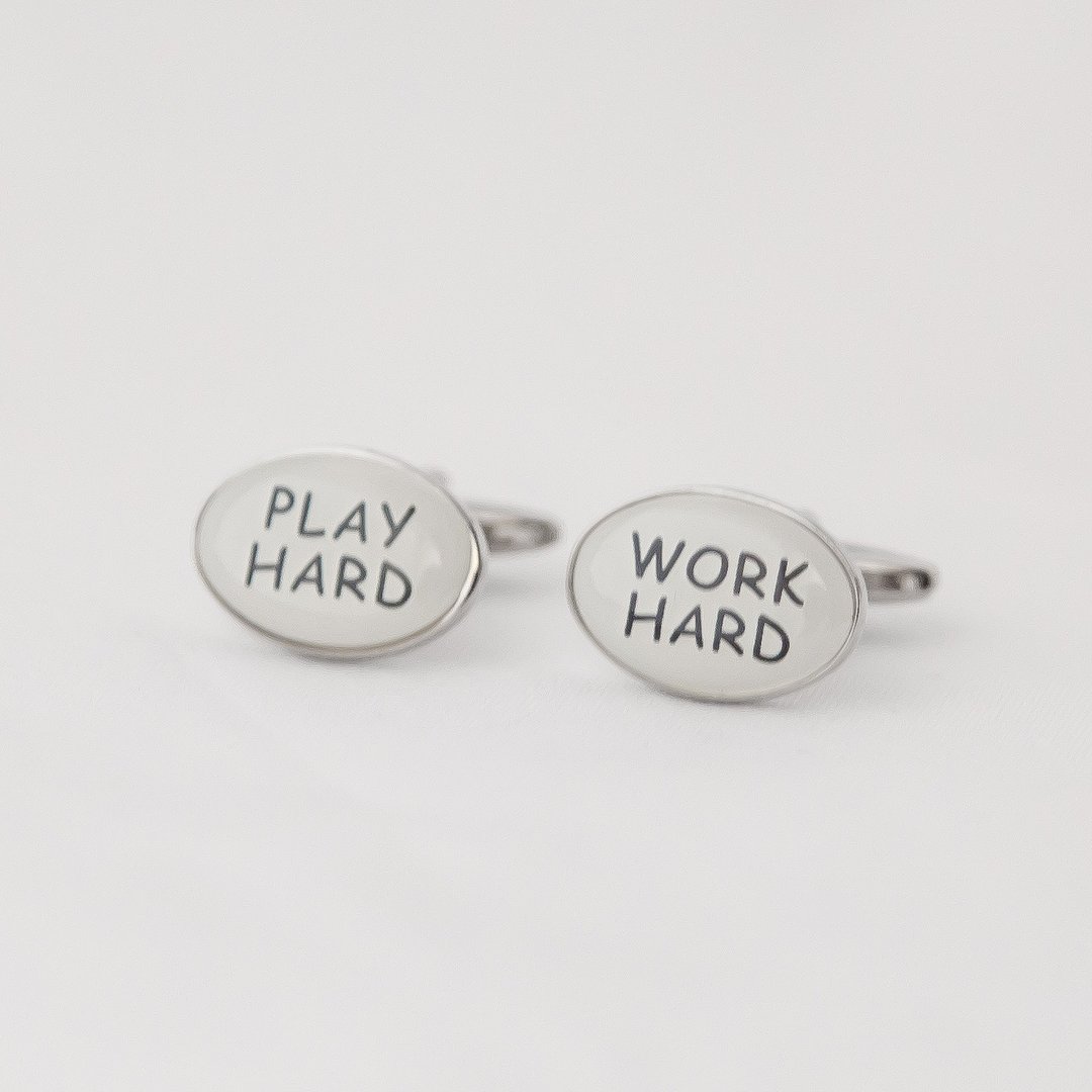 WORK HARD, PLAY HARD 袖扣 Cufflink - 袖扣 - 其他金属 