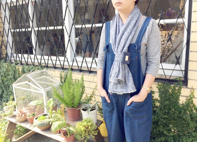 纯棉温暖围巾，围脖（多用法） - 丝巾 - 棉．麻 蓝色