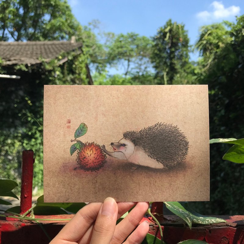 【其实可以拥抱/故事插画明信片 】/刺猬/和解/同理心 - 卡片/明信片 - 纸 咖啡色