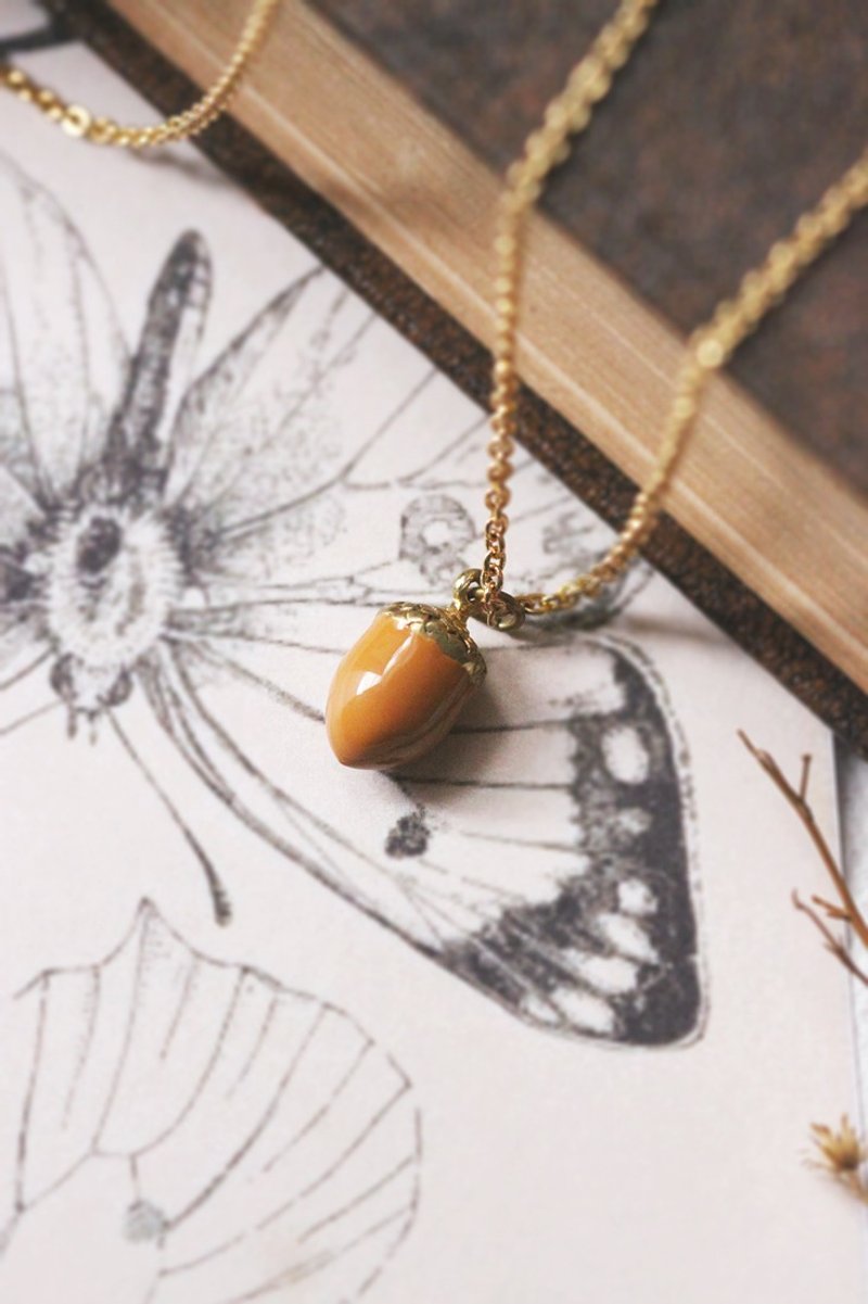 Pine cones necklace by linen. - 项链 - 其他金属 