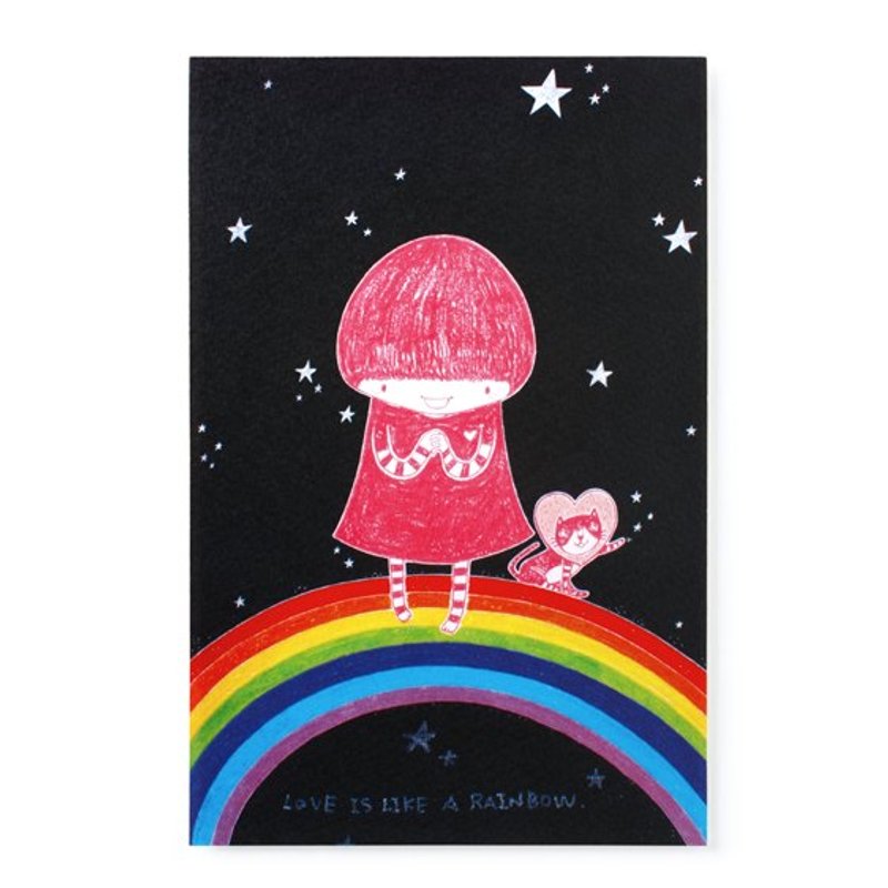 给自已一个快乐的理由／明信片 - 卡片/明信片 - 纸 黑色