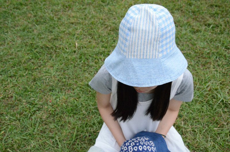 ::帽子:: 简约风手作帽(蓝) - 帽子 - 其他材质 蓝色