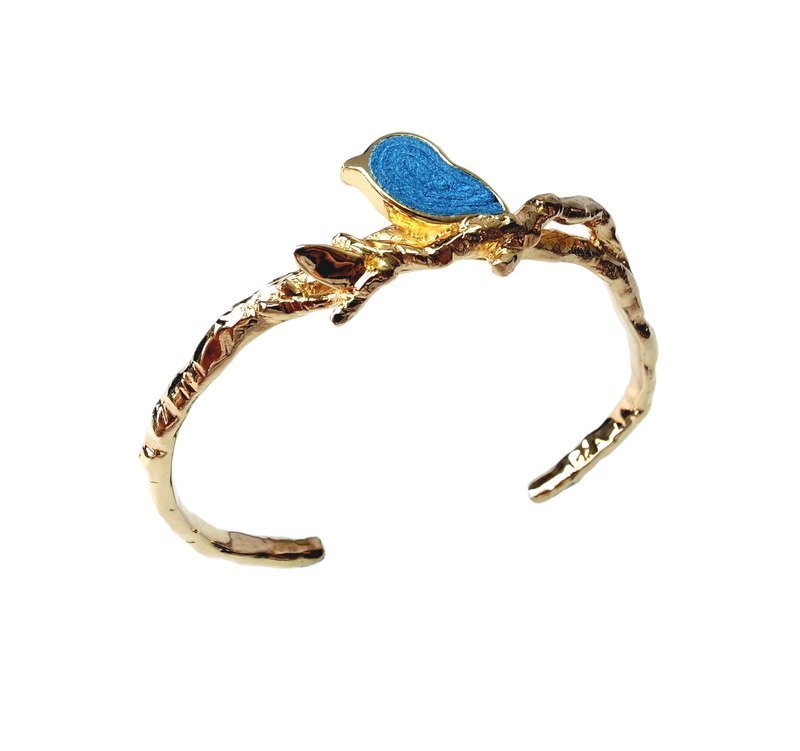 手工蓝色小鸟手环/手工马卡龙手环/手工手环 - 手链/手环 - 其他金属 蓝色