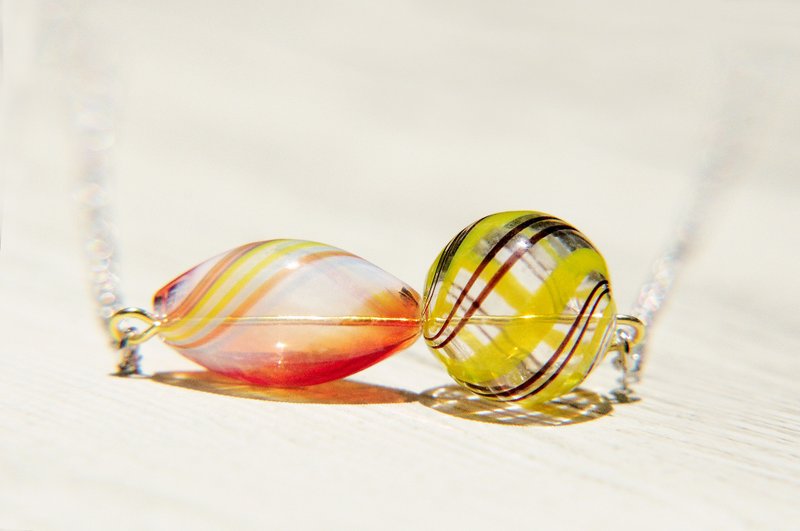 / 简约感 / 法式口吹玻璃项链 - 永远在一起吧！ - 项链 - 玻璃 多色