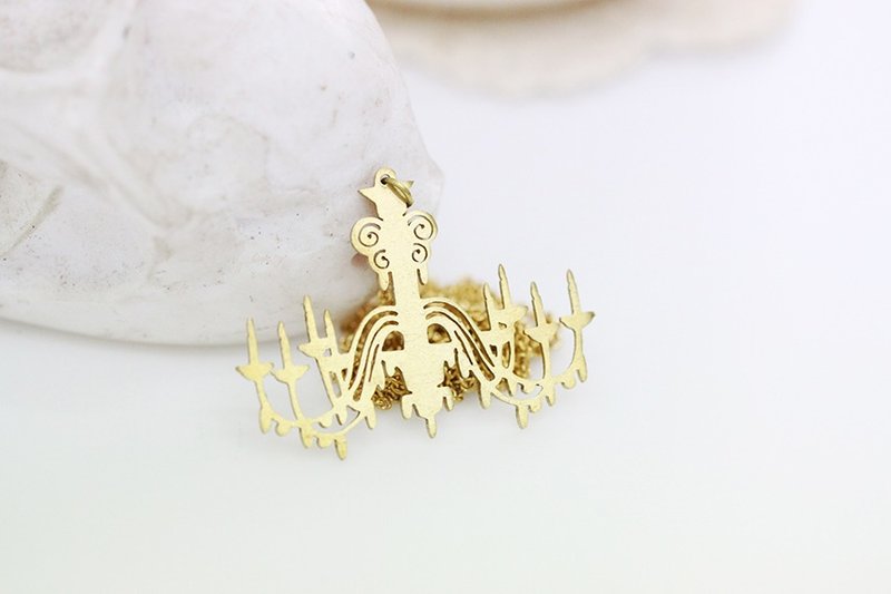 烛台黄铜项链 - 项链 - 其他金属 金色