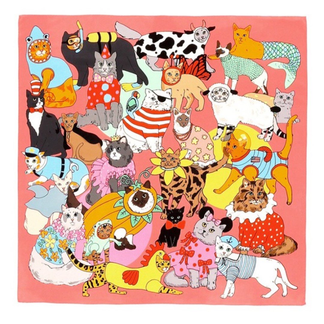 猫咪的化装舞会丝巾 | Karen Mabon - 丝巾 - 丝．绢 多色