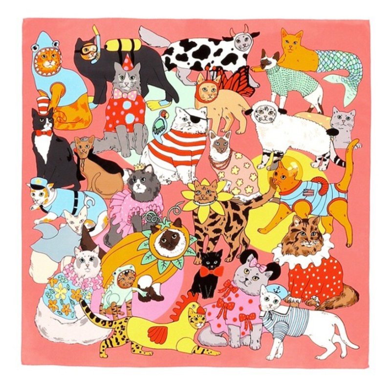 猫咪的化装舞会丝巾 | Karen Mabon - 丝巾 - 丝．绢 多色