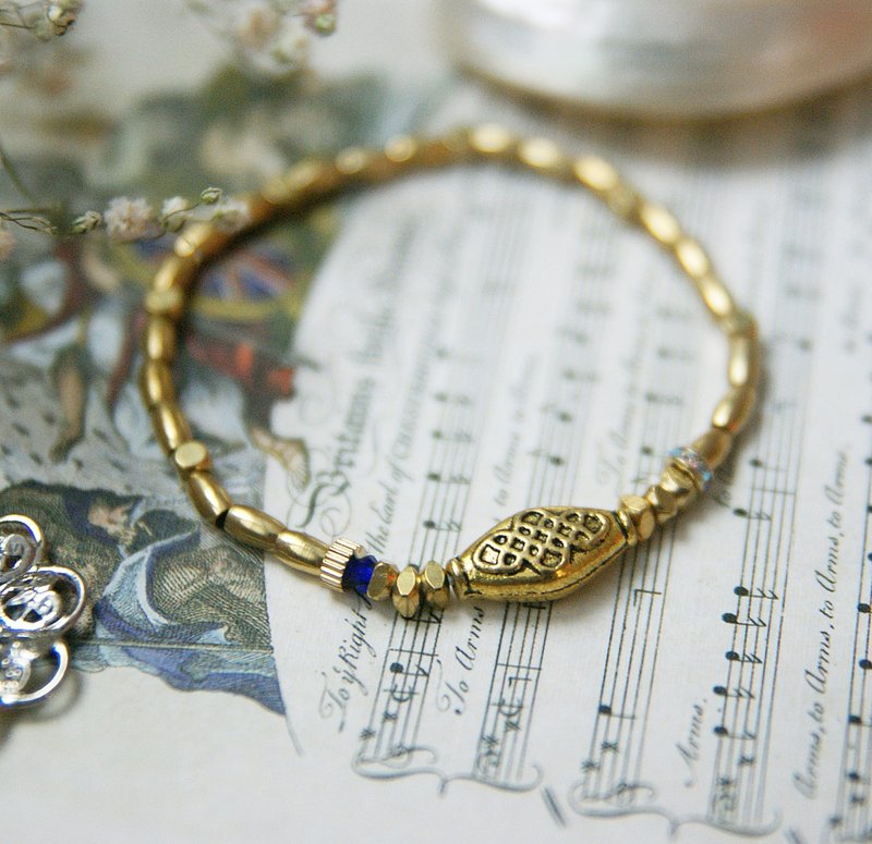 〔链金术-梅勒的蓝宝石〕复刻 ✄ 黄铜 手链 手环 - 手链/手环 - 其他金属 金色