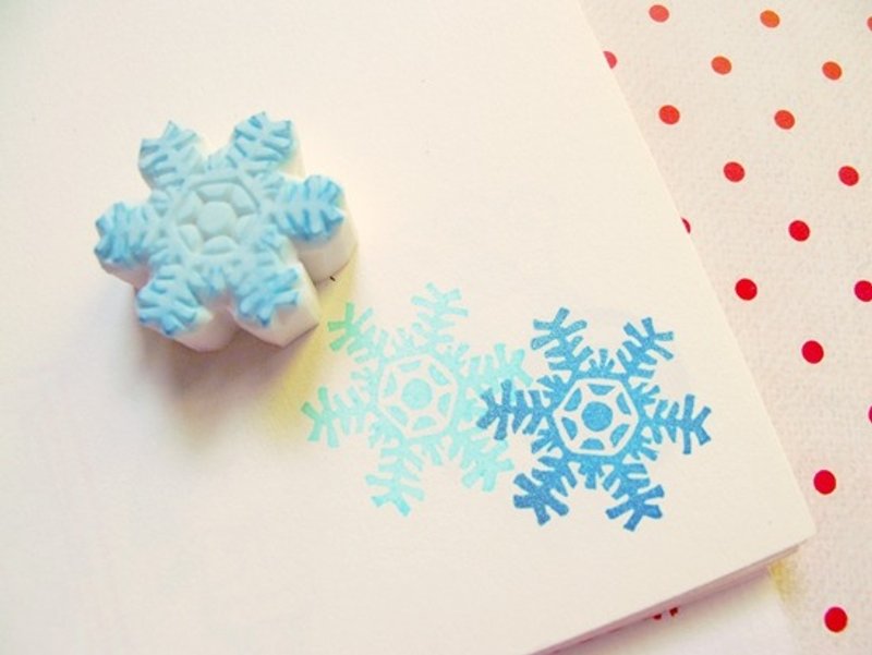 Apu手工章 精致可爱雪花印章 手帐印章 - 印章/印台 - 橡胶 