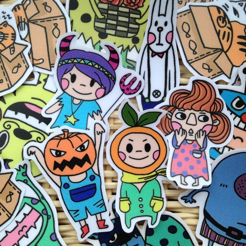 Leep-可爱手绘贴纸组(整组) - 贴纸 - 纸 多色