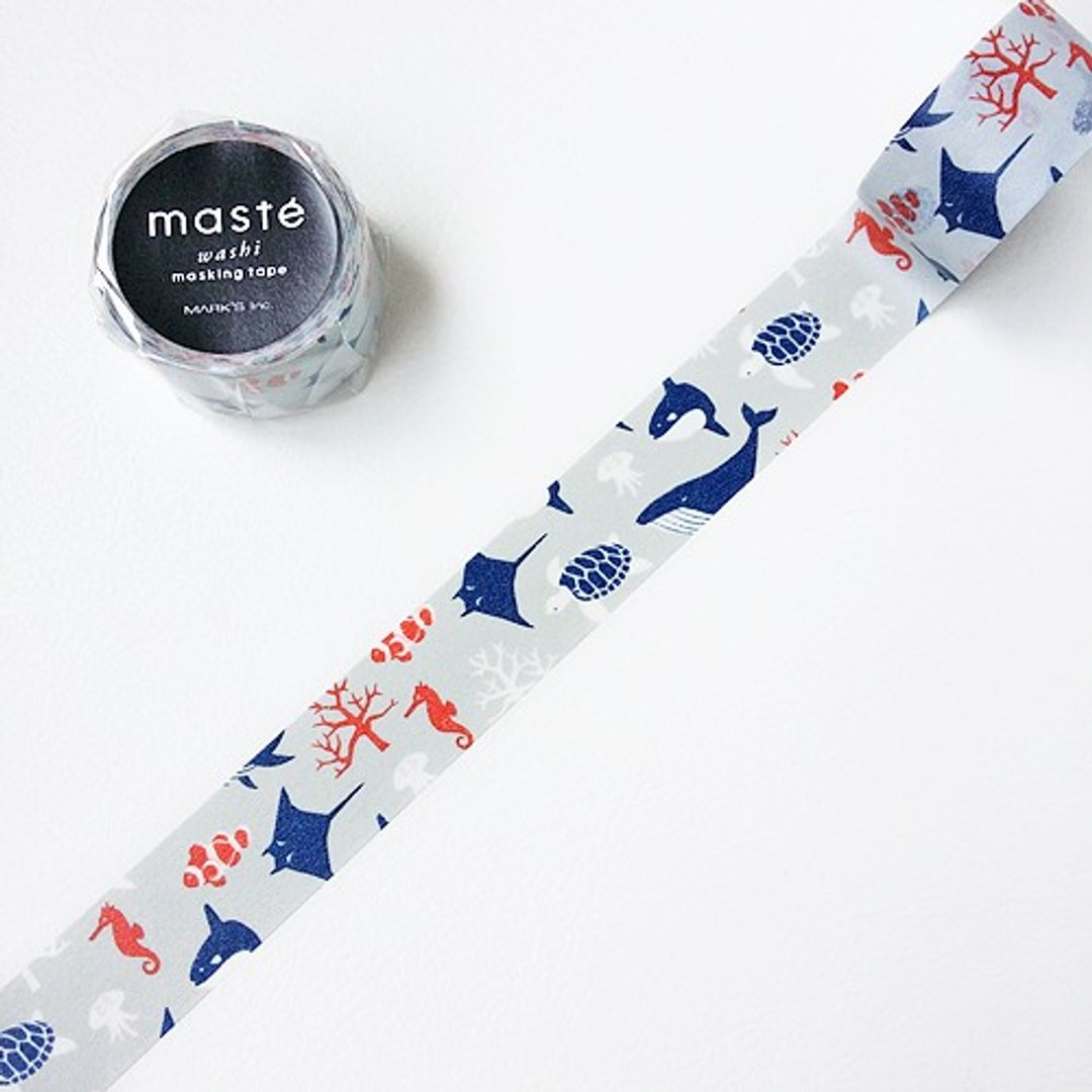 maste 和纸胶带 Multi．Nature【海底世界(MST-MKT59-A)】 - 纸胶带 - 纸 蓝色