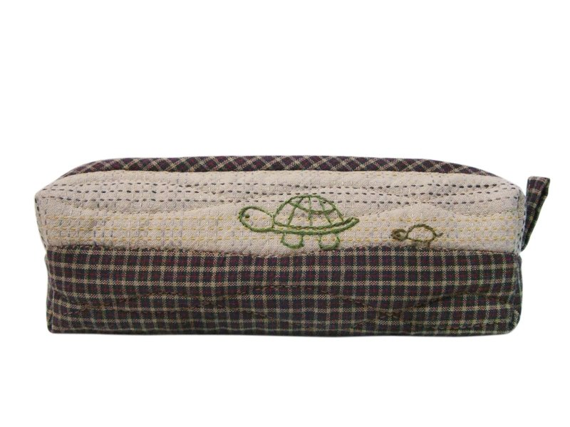 大小乌龟手作拼布乡村日系风笔袋-B09 - 铅笔盒/笔袋 - 其他材质 多色