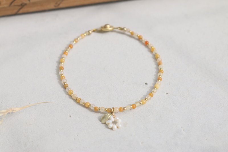 黄玉 珍珠 黄铜 手链 0627-你是我的好朋友 - 手链/手环 - 其他材质 黄色