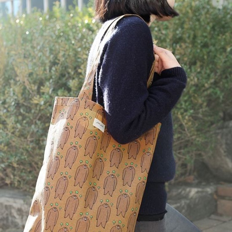 Dessin X Livework-JAM JAM森林环保帆布袋V.2-绅士熊,LWK93154 - 侧背包/斜挎包 - 其他材质 咖啡色