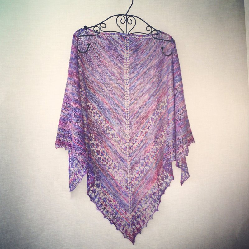 维多利亚宝石 手工编织蕾丝披肩/围巾 - 丝巾 - 其他材质 紫色