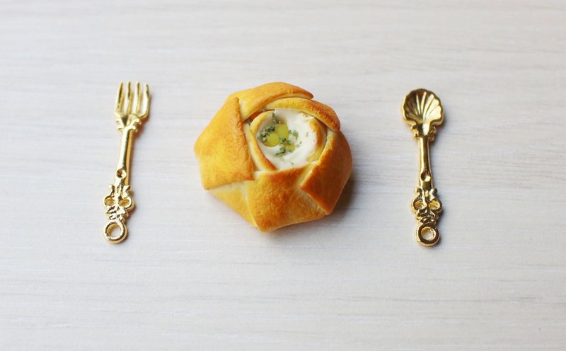 │婚礼小物│玫瑰浓汤面包小磁铁 - 摆饰 - 粘土 红色