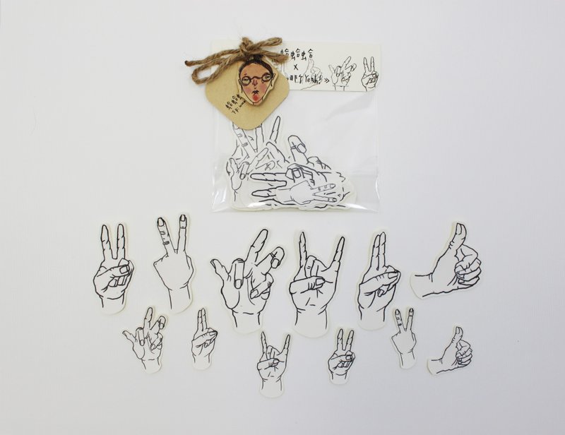 【照相的手pose大汇集】手绘手势贴纸 - 贴纸 - 纸 白色