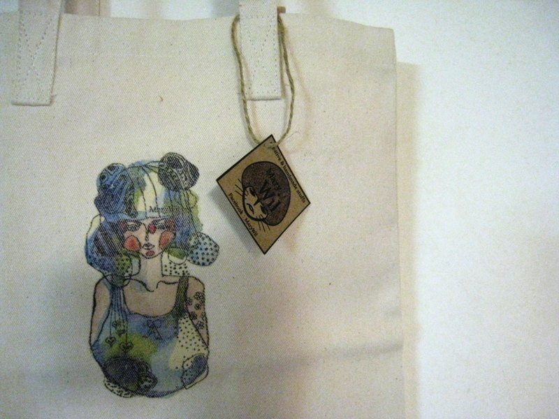 MaryWil小文青环保袋-蓝色洋装的女孩(小)改版立体款 - 其他 - 其他材质 白色