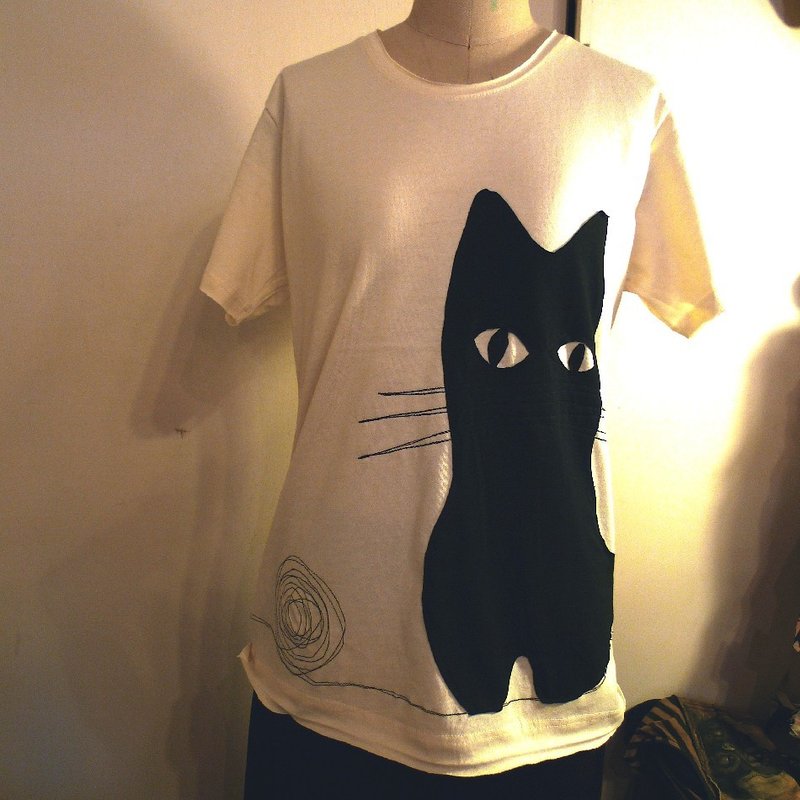 有机棉上衣 有机花园系列 黑猫 - 女装 T 恤 - 其他材质 