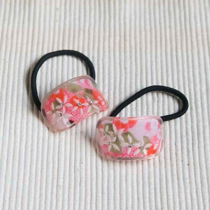 晶透雕刻,发束,发圈-粉 - 发饰 - 压克力 粉红色