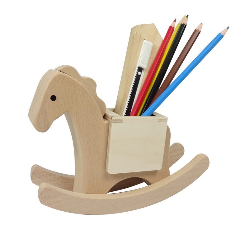 摇摇马笔筒 - 笔筒/笔座 - 木头 咖啡色