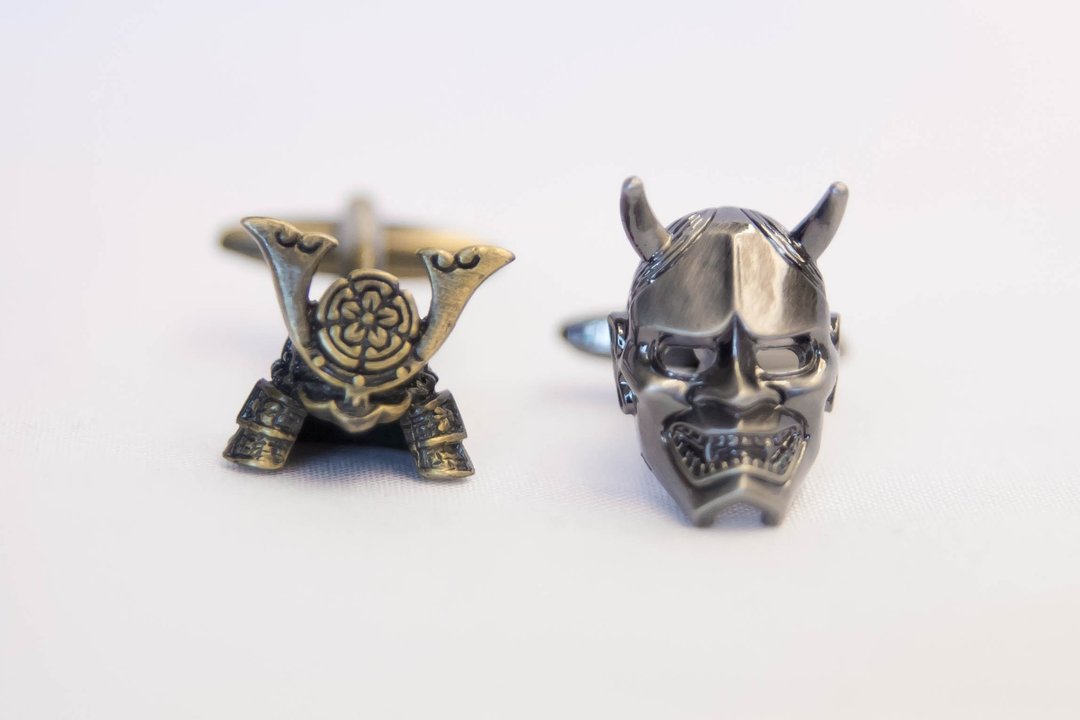 武士头盔面具袖 - 袖扣 - 其他金属 