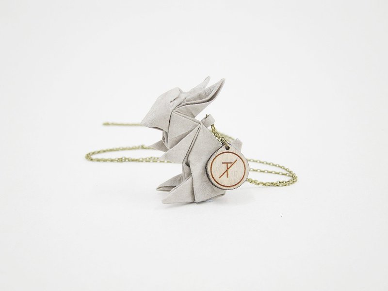 摺纸系列－兔子项链（原色／白色／灰色／黑色） - 项链 - 纸 多色